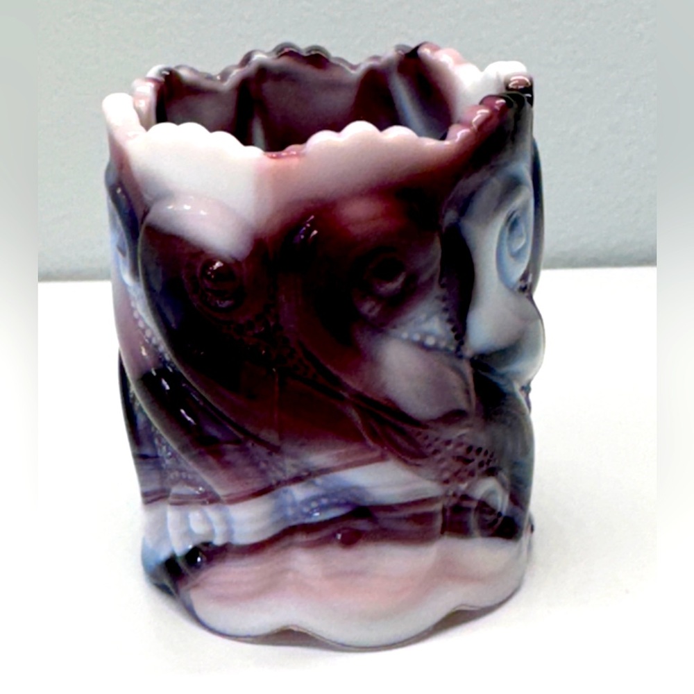 Kanawha Glass Purple Slag Glass Repeat S Toothpick Holder